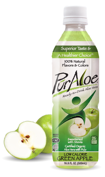 puraloe low calorie green apple
